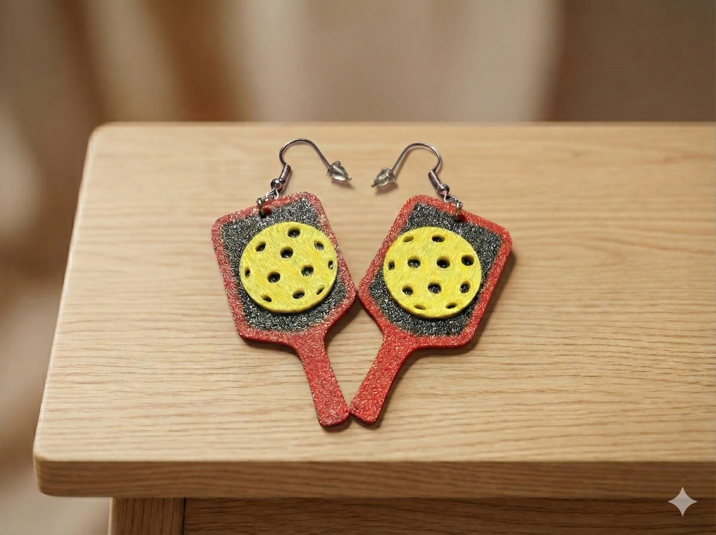 Paddle and ball Earrings